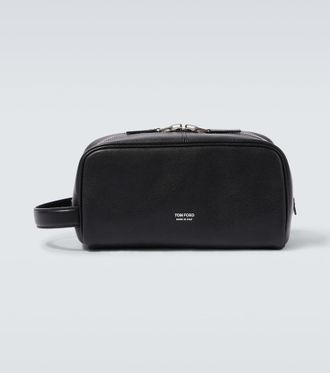 Tom Ford Logo leather toiletry bag