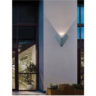 Trade Shop Trade Shop Traesio - Trade Shop - Applique Led Esterno Parete 12w Alluminio Grigio Luce Fredda Calda Naturale Es61