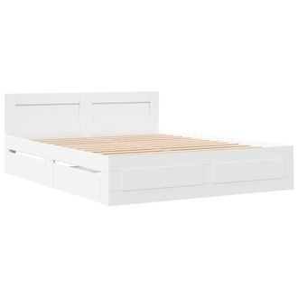 Berkfield Home Durable Bed Frame with Headboard without Mattress White 160x200 cm
