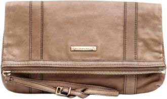 Burberry Pre-owned Clutches, female, Brown, Size: ONE SIZE Pre-owned Leather Clutch