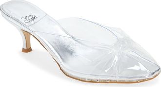 Jeffrey Campbell Crystala Knotted Open Toe Slide Sandal in Clear Silver at Nordstrom, Size 5.5