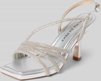 Alma En Pena Sandalette mit Ziersteinbesatz in Silber, Gr&ouml;&szlig;e 36
