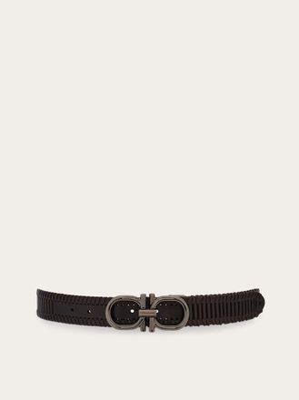 Ferragamo Men Adjustable Gancini belt Black