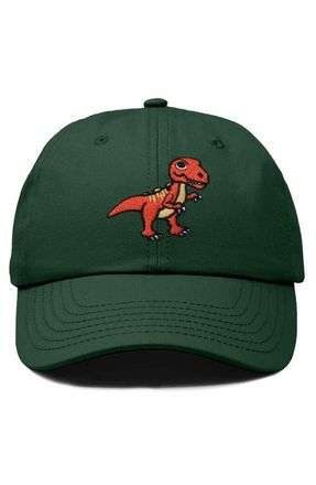 Dalix T-Rex Embroidered Casual Cap in Dark Green at Nordstrom