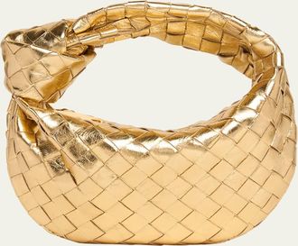 Bottega Veneta Mini Jodie Metallic Leather Top-Handle Bag