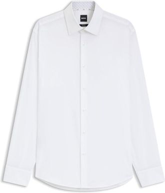 BOSS Regular-fit shirt in easy-iron stretch-cotton poplin
