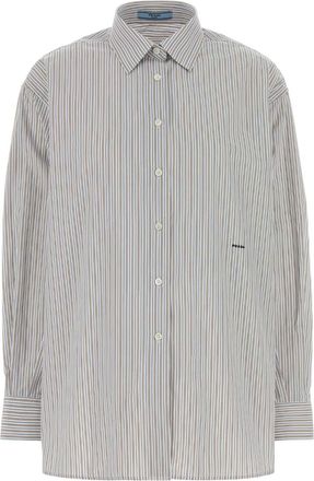 Prada Embroidered Poplin Oversize Shirt