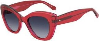 Kate Spade New York dominica 49mm gradient rectangular sunglasses in Cherry/Dark Grey Sf at Nordstrom Rack
