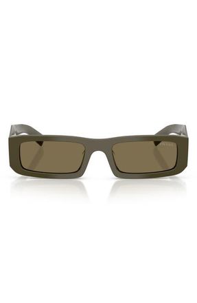 Prada 54mm Rectangular Sunglasses in Laurel /Light Brown at Nordstrom