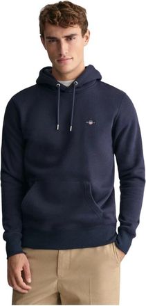 GANT Hooded Sweatshirt Shield - Heren - Hoodies - Blauw - S - Katoen - Hoodies & sweatvesten
