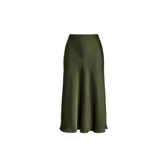 Ralph Lauren Satin Charmeuse Midi Skirt - female - Ralph Lauren - Midi Skirts - Green - W34 - Skirts