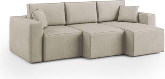 Divani.Store Morfeo Sof&aacute; Con Asiento Extra&iacute;ble En Tela Impermeable 245 Cm Beige