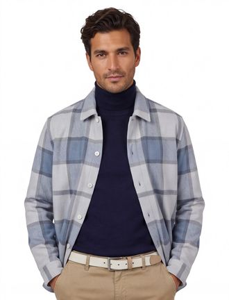 HUGO BOSS Boss Orange locky 2 geruit overshirt blauw