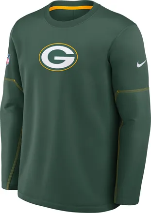 Nike Green Bay Packers Sideline Coaches Nike Mens Therma-FIT NFL Long-Sleeve T-Shirt in Green | 03BR063K7T-MXW