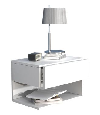 ebuy24 Ebuy24 - Armario De Noche Vcm Caj&oacute;n De Pared Tablero De Pared Mesita De Noche Dimensiones Aprox. Al. 30 X An. 45 X P. 32 Cm - Usal Xl 45 Cm (blanco)