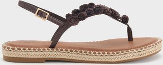 Charles & Keith Flower Espadrille Thong Sandals