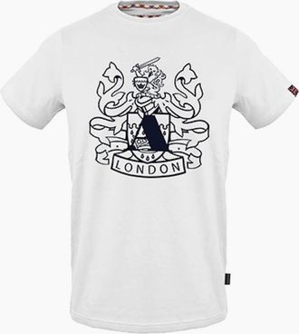 Aquascutum Mens Graphic Crew Neck Short Sleeve T-Shirt - White - Size: 2X large