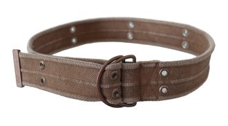 Dolce & Gabbana Womens Leather Logo Belt Beige