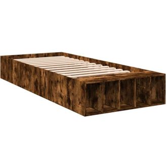 vidaXL Bed Frame without Mattress Smoked Oak 75x190 cm Small Single Vidaxl