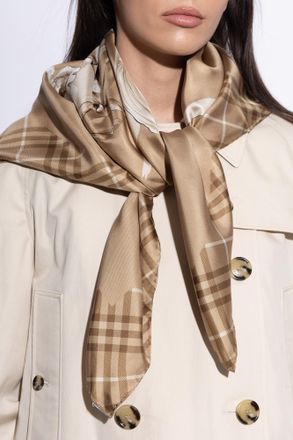 Burberry Silk Scarf, Unisex, Beige