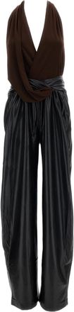 Andamane Black Atral Draped Jersey Jumpsuit