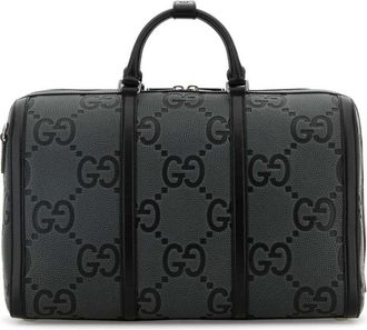 Gucci Grey Jumbo GG Leather Duffle Bag