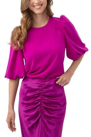 Trina Turk Magnolia Puff Sleeve Top in Geranium at Nordstrom, Size X-Large