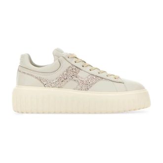 Hogan H-Stripes Platform Sneakers - Dames - Sneakers - Beige - 41 EU - Leer - Schoenen