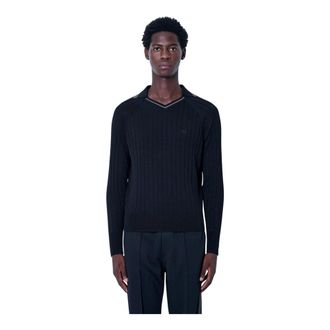 Wales Bonner Roots Polo Shirt - male - WALES BONNER - V-neck Knitwear - Black - S - Knitwear