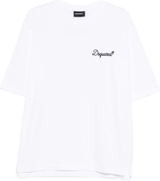 Dsquared2 White Short-Sleeve Embroidered Logo T-Shirt