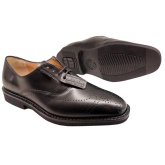 Mephisto Handgemaakte Zwarte Leren Herenschoenen - Heren - Veterschoenen - Zwart - 46 EU - Leer - Schoenen