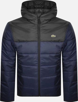 Lacoste Mens Lacoste Water-Repellent Quilted Puffer Jacket Navy/Black - Size: 40/Regular