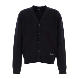 A.P.C. Cardigans, male, Blue, Size: XL Kevin Cardigan