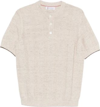 Brunello Cucinelli Button top met textuur - Beige