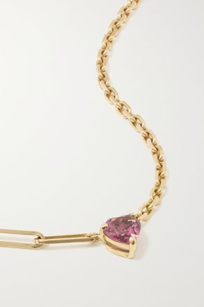 Yvonne Léon Collana In Oro 18 Carati Con Rodolite - Rosa
