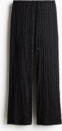 H&M Lace-look Drawstring Trousers in Black at Nordstrom, Size X-Small