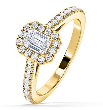 The Diamond Store Annabelle GIA Diamond Halo Engagement Ring in 18K Gold 1.35ct G/VS1