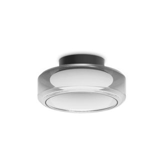 Netlighting Topico 35cm LED Bowl Semi Flush Ceiling Light Smoke 3000K in Grey