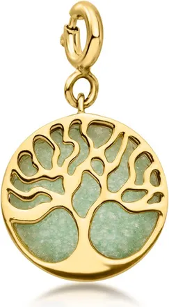 Ross-Simons Aventurine Tree Of Life Charm in 18kt Gold Over Sterling