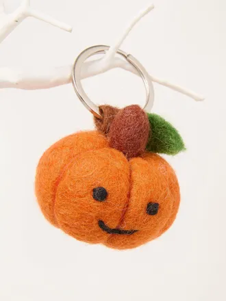 Fat Face FatFace Orange Halloween Pumpkin Felt Keyring
