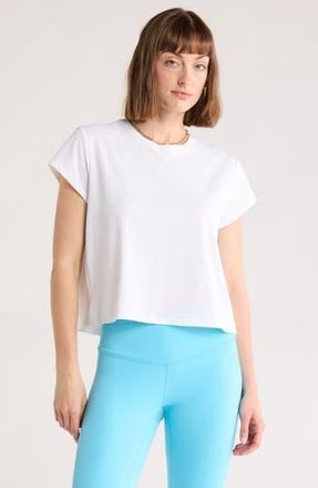 Zella Flow Mesh Pleated T-Shirt in White at Nordstrom Rack, Size X-Small