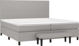 vidaXL Vidaxl - Cama Box Spring Con Colch&oacute;n Tela Gris Claro 200x200 Cm
