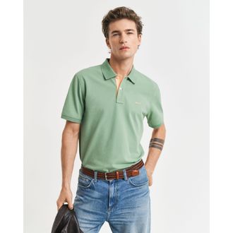 GANT Herenpolo Gant Contrast Piqu&eacute; in Groen