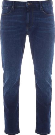 Emporio Armani Medium Blue Stretch Cotton Slim Tapered Jeans
