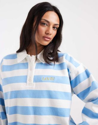 Levi's vintage a righe con collo alto blu