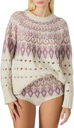 Steve Madden Suzette Fair Isle Sweater in Lilac Multi at Nordstrom Rack, Size X-Small
