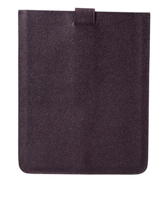 Dolce & Gabbana Womens Dark Brown Leather Logo Plaque Cover Sleeve Tablet Case Accessory
