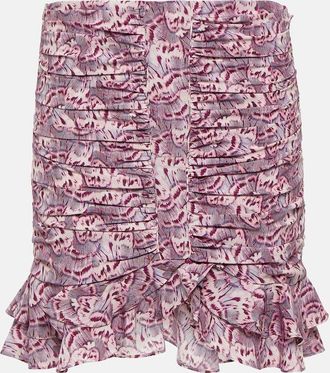 Isabel Marant Milendi ruffled silk-blend miniskirt