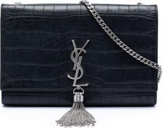 Saint Laurent Pre-owned Saint Laurent Medium Croc Embossed Leather Kate Tassel Crossbody Ladies HM4YGIXVX9TUK4HL