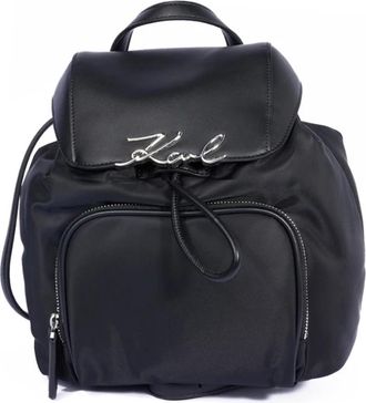 Karl Lagerfeld K/Signature Nylon Kleine Rugzak - Dames - Rugzakken - Zwart - ONE Size - Nylon - Tassen